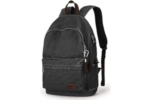 Muzee Płócienny plecak z portem ładowania USB dla mężczyzn i kobiet, lekki plecak podróżny antykradzieżowy, plecak studencki, plecak pasuje do plecaka na laptopa o przekątnej do 15,6 cala