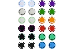 LunarCharm 24 Joystick Caps Compatible with PS4/PS5 Controller Sticks Grips, Controller Accessories Compatible with Xbox One Series, Silicone Thumbsticks Grips Caps