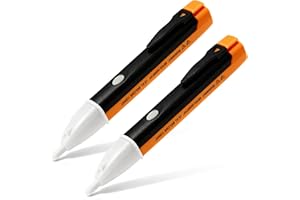 AFIODA Electric Tester Pen 2 Pack, Non-Contact Voltage Detector 90V-1000V, Electrical Tester Pen with LED Flashlight & Buzzer Alarm, Live Wire Finder Tool