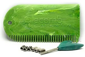 ecomb Eco FCS/Future Fin Key, Surfboard Wax Comb Bundle Made from 100% Marine Waste Plastic in Devon, Xmas Gift