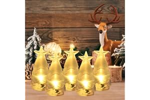 TSLBW 5 sztuk mini lampki choinkowej LED, lampka nocna LED, choinka z gwiazdą na górze, na stół, Boże Narodzenie, ozdoby na biurko, dekoracja świąteczna, prezent