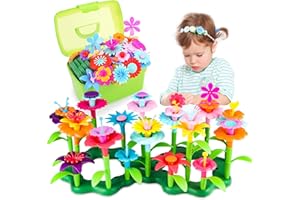 CENOVE Jouets de Construction de Jardin de Fleurs, 3 4 5 6 Ans, Ensembles de Bouquets de Bricolage pour Filles et Garçons, Blocs de Construction Créatifs pour Enfants (130 PCS)