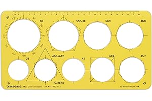 Traceease Geometric Drafting Maxi Circle Template Drawing Stencil, Designing Template Measuring Ruler