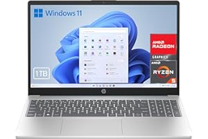HP 15-fc0151ns - Ordenador portátil de 15.6" FHD AMD Ryzen 5-7520U, 16 GB RAM, 1TB SSD, AMD Radeon Graphics, Windows 11 Plata y Azul - Teclado QWERTY Español, 16GB, 1000GB