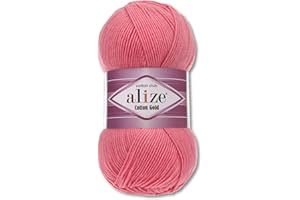WOHNKULT Alize Cotton Gold Premium - Filato in 59 diversi colori per lavorare a maglia e creare Amigurumi, adatto per tutto l'anno, gomitolo da 100 g (33, colore rosa caramella)