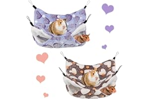Dacitiery 2 Pack Double-Layer Pet Cage Hammock, Hanging Bed Cage for Small Animals, Soft Pet Hammock for Guinea Pig Parrot ferret Squirrel Hamster Rat Playing Sleeping Beds