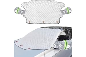 iZoeL Car Windshield Magnetic Snow Cover with Wing Mirror Cover, Winter Frost Protector Ice Guard Waterproof Full Protection for SUV Truck (XL Size 157CM*126CM)
