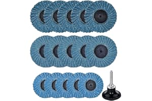 Treki 15Pcs 50MM / 2 Pouces Disques à Lamelles Disques Abrasifs 40# 60# 80# avec Disque Ponçage