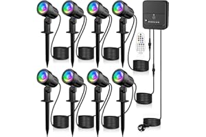 ‎MEIKEE MEIKEE Gartenbeleuchtung RGB Mit Fernbedienung 10 Farben 30 Dynamische Modi IP66 Wasserdicht Timing-Funktion Gartenleuchte RGB Ideal für Außen, Garten, Terrasse, Baum, Wegen 8 Stück mit EU Stecker