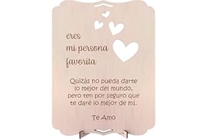 nagu® Biglietto San Valentino in Legno Personalizzato 11x15 cm | Cartolina Romantica con Frase d’Amore | Regalo Originale Coppia Donna Uomo per Anniversario o Compleanno