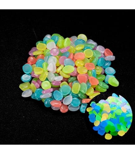 200 Pietre Luminose Colorate - Per Giardino, Acquario, Decorazioni Notturne