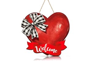 Feuvois San Valentín Decoración San Valentín Puerta Letrero San Valentín Puerta Decoraciones Corazón San Valentín Letrero Puerta San Valentín Puerta Colgador para Porche Pared