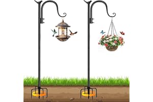 Evoio Bird Feeder Pole, 160CM 2 Pack Shepherds Hooks with 5 Prong Base, Adjustable Heavy Duty Bird Feeders Hanging Station for Outdoor Solar Lanterns Plant Baskets Hanger Weddings Garden Decor