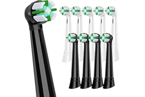 KISSTTA 10 Pack iO Brush Heads Compatible with Oral B iO Toothbrush Head, for Oral B iO 2 3 4 5 6 7 8 9 10 Series Electric Toothbrushes, Quality Bristles, Clean and Comfortable, Black/White