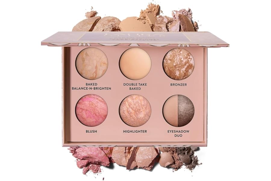 LAURA GELLER Baked Icons Complete Full Face Palette, Fair | All-in-One Makeup Palette with Baked Foundations, Blush, Bronzer, Highlighter, Eyeshadows | Coverage for Mature Skin | Travel-Friendly