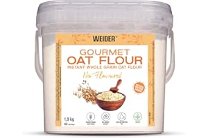 Weider Oat Gourmet. Harina de Avena Integral. Fuente de proteína con bajo contenido en azúcares. Sabor Neutro (1,9 kg)