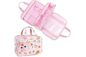 Kosmetyczka damska duża i duża kosmetyczka, Lychii Make up, kwiecisty, Nowoczesny