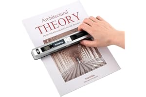 MUNBYN 2025 Nuevo Escáner Portátil, Escáner Documentos y Imágenes en A4 con 900 dpi, Escaneo Plano, Incluye Tarjeta SD de 16G, Escáner Sube Imágenes Vía Cable USB, Sin Controlador, Blanco