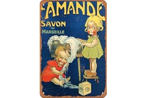 Volly Savon De Marseille Rétro empêcher l'éblouissement classique élégant amusant art mode métal décoration murale signe d'étain adapté pour cuisine salon bar café décoration