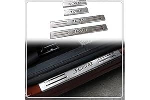 Autophoton Placas de protección del umbral de la puerta exterior del coche para Peugeot 3008 2017-2021, Acero inoxidable y ABS, Plateado