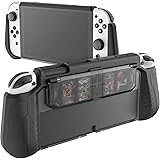 KIWIHOME Funda Acoplable Compatible con Nintendo Switch OLED Modelo 2021, con Soporte para Tarjetas de Juego con Diseño Abati