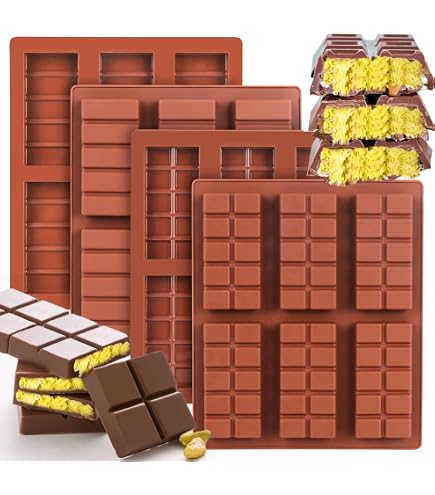 Kinyoda Lot de 3 Moule Tablette Chocolat, Moule Chocolat de 6 Cavités