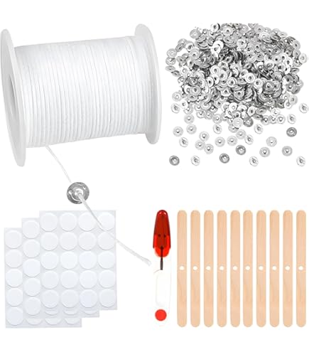 Stoppini Per Candele Fai Da Te - 61 Mt Di Cotone Intrecciato, Senza Fumo, Con Accessori Per Creazioni