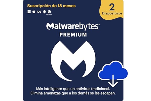 Malwarebytes | Windows/Mac/iOS/Android/Chrome | Premium | 2 Dispositivo | 18 Meses | Código de activación enviado por email