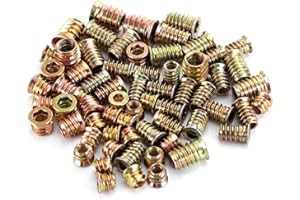 Visxcnu 30 PCS M5 boccole filettate per Legno Viti Acero al carbono Hexagonal accionamiento tuercas inserción roscadas para bussole per Legno Inserto Filettato Esagonale(Zinco colorato)