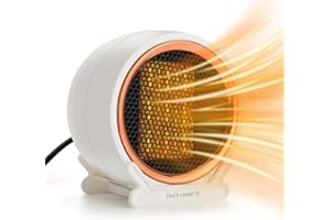 Coikes Electric Fan Heater 1200W Fast Heating PTC Ceramic Heaters for Home Low Energy Silent 2 Modes Space Heater with Overheat&Tip-Over Protection Portable Heater for Home Bedroom Office Desk (White)