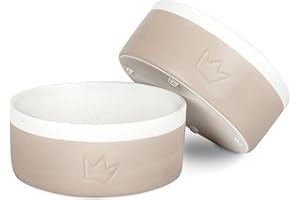 Rudelkönig Hundenapf Keramik - 900ml 2er Hunde Napfset - Handgefertigter Futternapf Hund Keramik - Rutschfester Keramiknapf mit lebensmittelechter Glasur