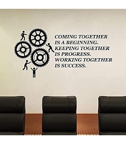 Sukhii Frasi motivazionali per Ufficio Diligenza Innovazione Cooperazione Parete del Computer Decalcomania per Ufficio Idea Adesivo da Parete per Arte Creativa 43 cm x 56 cm