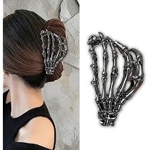 Halloween-Haarspangen Mit Skelett-Hand – 2er-Set, Gothic-Deko Für Damen & Mädchen