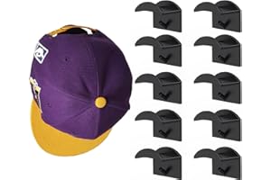 WACAR Hat Hooks for Wall, 10 Pack Adhesive Cap Hanger Baseball Cap Storage Hat Hanger Holder Hat Rack for Baseball Caps, Minimalist Wall Hook Coat Racks Hanger for Closet Door Bedroom