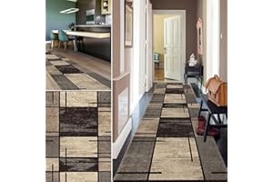 Orumrud Alfombra de Pasillo Antideslizante 70x450 cm, Largo Alfombras Cocina Alfombra de Corredor Larga Dise?o Vintage Moderno Entrada Felpudos Alfombra Poliéster para Sala de Estar Dormitorio, 2