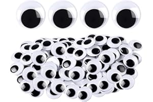 ASFWAGQ Selbstklebende Wackelaugen 100 Stück 30mm Schwarz Wackelaugen Selbstklebend Groß Schwarz Weiße Augen Kunststoff Kulleraugen Selbstklebend für DIY Handwerk Dekoration Scrapbooking (30mm)