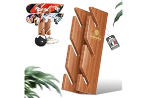 Mihoho Supporto da Pavimento per Skateboard, Supporto per Skateboard in Legno a 3 Strati, espositore per riporre Snowboard, tavola da Skateboard per Bambini Longboard