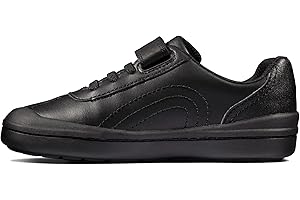 Clarks Rock Pass Kid Leather Shoes in Black