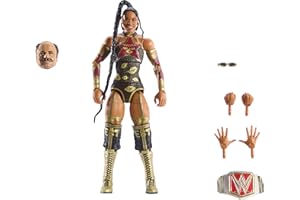 Mattel WWE Elite Collection Action Figure & Accessori, Premium Live Event Bianca Belair Set, Wrestlemania con Howard Finkel Build-A-Figure Parts
