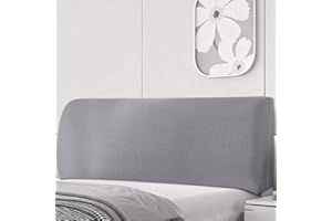 Wsetyy 1.5m Bed Headboard Cover Slipcover, Stretch Head Board Covers Protector Fully Wrapped, for Double King Size Bed, Dustproof and Cat Scratch-proof (Light Grey)
