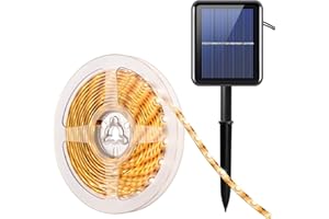 AMIR Solar Streifen, 180 LED Led Strip 3 Meter, IP65 Wasserdicht Lichterkette, 8 Modi, Automatisch EIN/AUS, Weihnachtsbeleuchtung Außen für Weihnachts Hochzeit Garten Haus etc