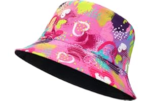 MengPa Unisex Bucket Hat Summer Travel Sun Fisherman Hats Reversible