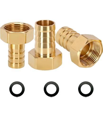 2 Stück Edelstahl Schlauchtülle 10 Mm × 1/2″ IG – Mit Widerhaken Und 2 Schellen, 304 Edelstahl, Für Wasser, Gas, Luft, Öl