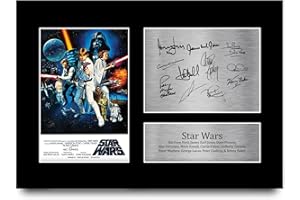 HWC Trading A4 Star Wars New Hope Cast Mark Hamill, Carrie Fisher, Harrison Ford Regali Stampati Autografo Firmato Immagine Per Gli Appassionati Di Memorabilia Di Film - A4