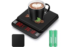 Auniq Digital Coffee Scale with Timer, 3kg/0.1g High Precision Weighing Espresso Scales USB Rechargeable Digital Kitchen Scales Food Scale Electronic Cooking Scale for Coffee Home Office Kitchen