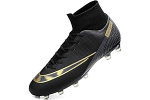 WOWEI Crampons de Foot Homme Professionnel Chaussures de Football Enfant Homme Spike de Foot Antidérapant Entrainement Chaussures de Sport pour High Top Chaussure Football