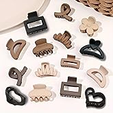 Cerrito Small Hair Claw Clips for Women & Girls – Matte Nonslip Clamps with Strong Hold for Thick & Thin Hair, Neutral Mini H