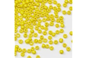 Tibaoffy Giallo Perline Dimensione 8/0 Perle di Vetro del Seme dei Mestieri 3 mm per la Fabbricazione dei Gioielli (Totale Circa 100g Circa 3600 Grani‌)