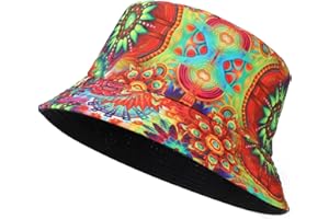 MengPa Unisex Bucket Hat Summer Travel Sun Fisherman Hats Reversible