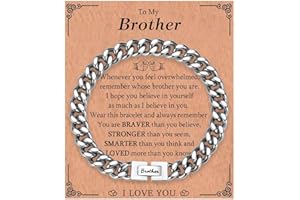 KORAS Dad Son Grandson Gifts, Cuban Chain Bracelet for Grandad Uncle Nephew Brother Soulmate, Stainless Steel Bracelet Gifts for Men, Perfect Fathers Day Birthday Graduation Christmas Presents